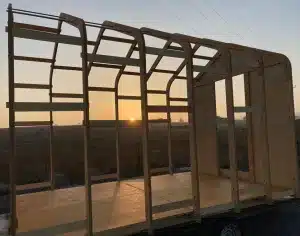 Shelter on Trailer at Sunset - Inside