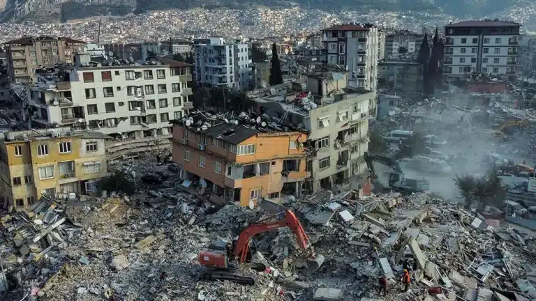 Earthquake Ruins in Turkey - Aerial View